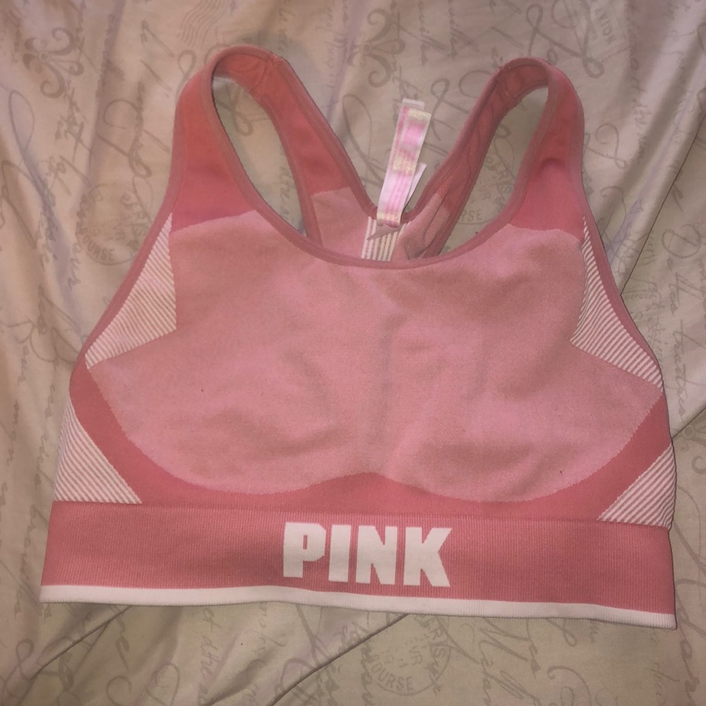 Pink sports bra